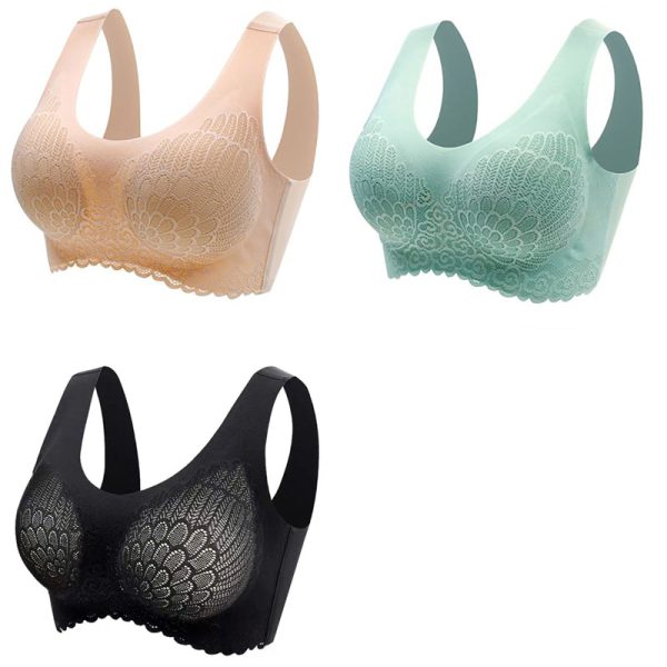 3pcs Latex Bra Seamless Bras For Women Underwear BH Push Up Bralette With Pad Vest Top Bra - Image 25