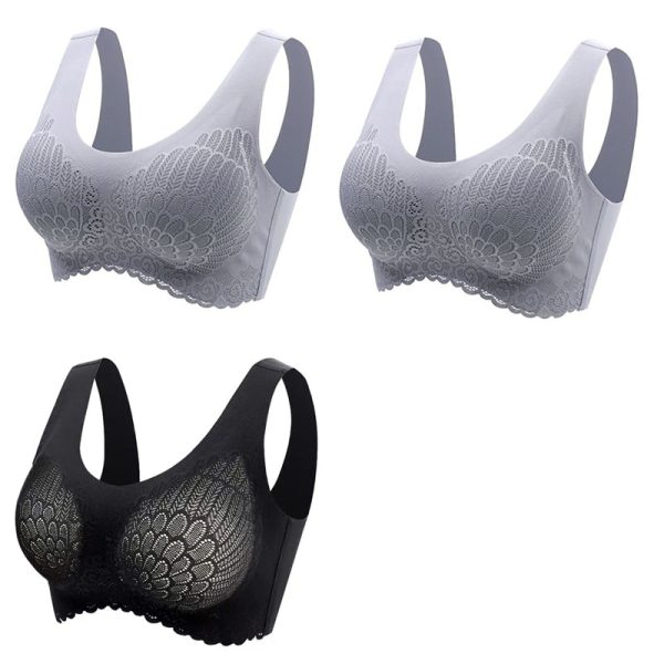 3pcs Latex Bra Seamless Bras For Women Underwear BH Push Up Bralette With Pad Vest Top Bra - Image 22