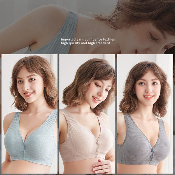 Cotton Nursing Bra Breathable Breastfeeding Bras for Women Maternity Bra Plus Big Size Easy Feeding Bra Wire Free - Image 4