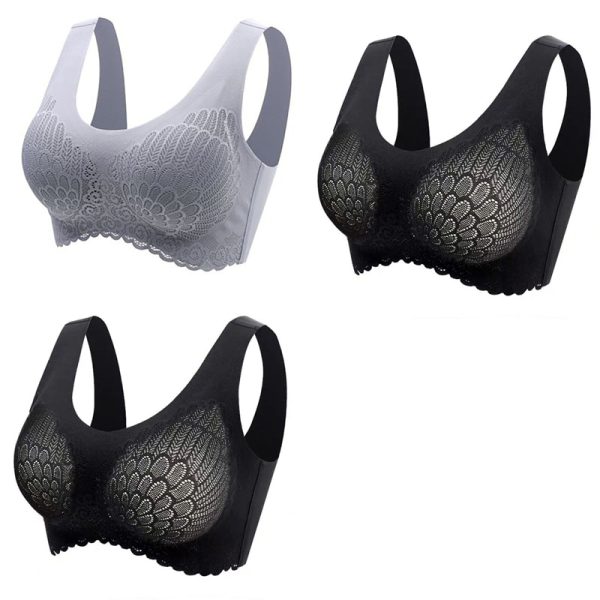 3pcs Latex Bra Seamless Bras For Women Underwear BH Push Up Bralette With Pad Vest Top Bra - Image 7